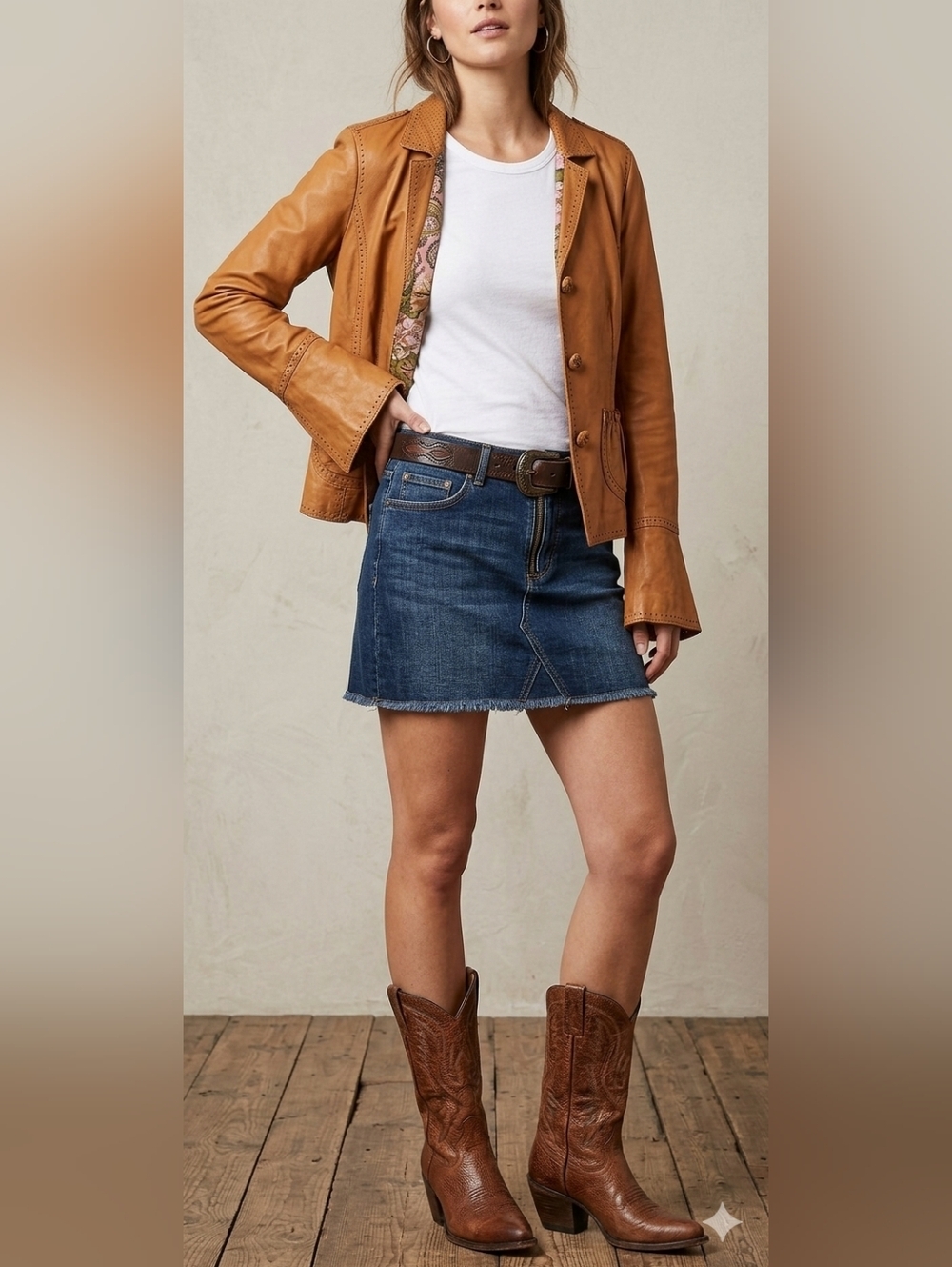 Danier Tan "Buttery Soft" Leather Western-style Jacket Size S - Picture 2 of 11